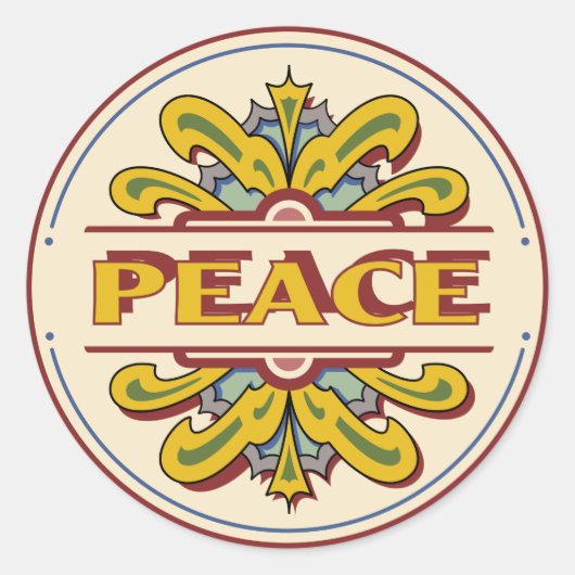 Rond Sticker Design Peace des années 1960 vintage (Devant)