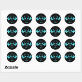 Rond Sticker design pour papillons turquoise (Feuille)