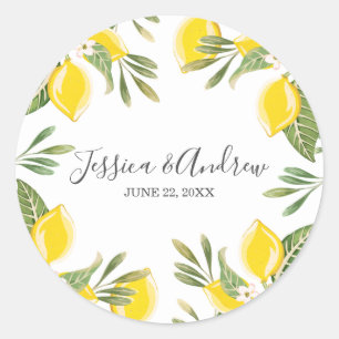 Rond Sticker d'été pour Mariage citron Citrus