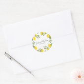 Rond Sticker d'été pour Mariage citron Citrus (Enveloppe)
