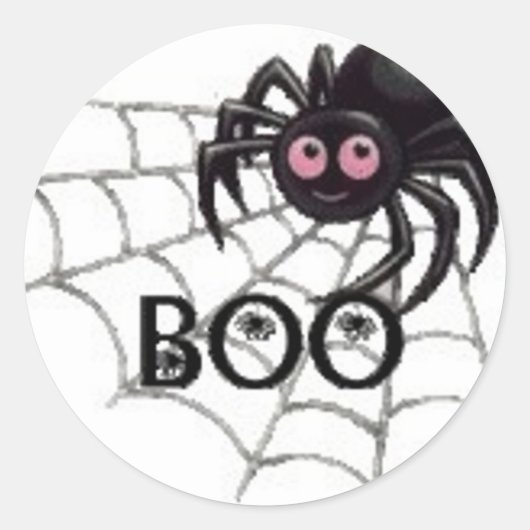 Rond Sticker d'Halloween à oeil rose (Devant)