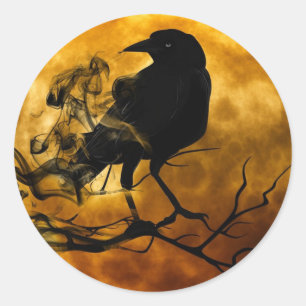 Rond Sticker d'Halloween de la lune de récolte