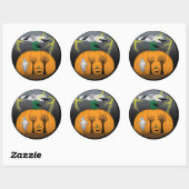 Rond Sticker d'Halloween de Mat (Feuille)