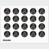 Rond 🖤 Sticker d'Halloween Frankenstein noir 💀 🎃 (Feuille)