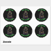 Rond 🖤 Sticker d'Halloween Frankenstein noir 💀 🎃 (Feuille)