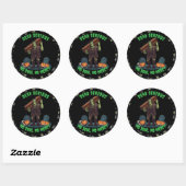 Rond 🖤 Sticker d'Halloween Frankenstein noir 💀 🎃 (Feuille)