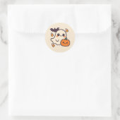 Rond Sticker d'Halloween Ghost Cute Kawaii pour enfants (Sac)
