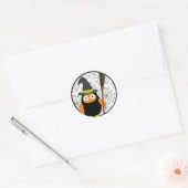 Rond Sticker d'Halloween - hibou (Enveloppe)