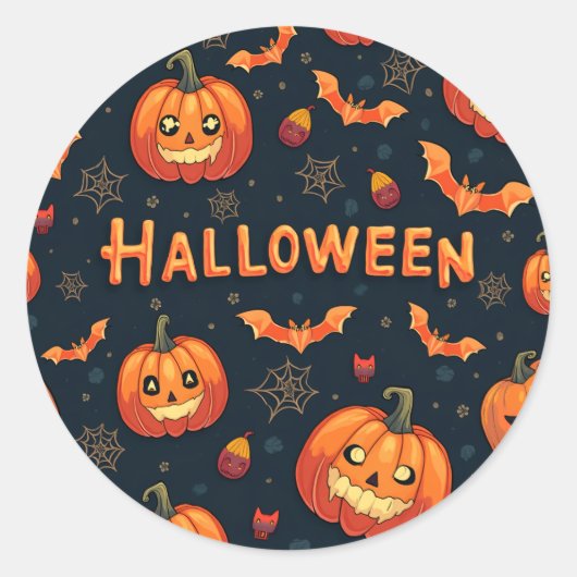 Rond Sticker d'Halloween mignon (Devant)