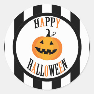 Rond Sticker d'Halloween noir et blanc