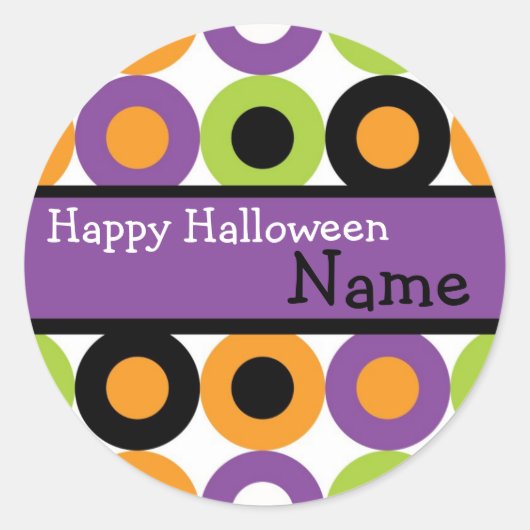 Rond Sticker d'Halloween rétro (Devant)