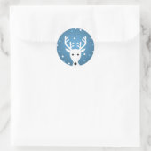 Rond Sticker d'hiver bleu renne (Sac)