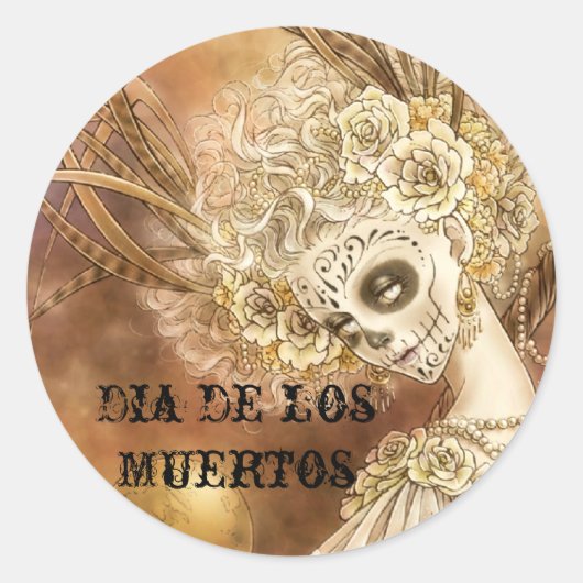 Rond Sticker Dia de los Muertos (Devant)