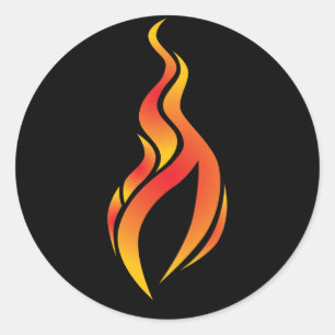 Rond Sticker d'icône de flamme