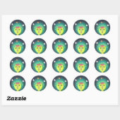Rond Sticker DIEU FLOWER (Feuille)