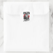 Rond Sticker d'illustration cool Fin Shark (Sac)