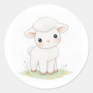Rond Sticker d'illustration d'aquarelle mignonne pour b