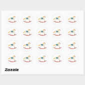 Rond Sticker d'illustration de Cheval-Roche (Feuille)