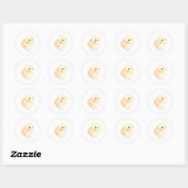 Rond Sticker d'illustration pour bébé doux (Feuille)