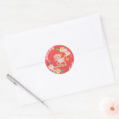Rond Sticker d'illustration pour fille Unicorn (Enveloppe)