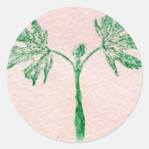Rond Sticker d'impression de feuille de nature