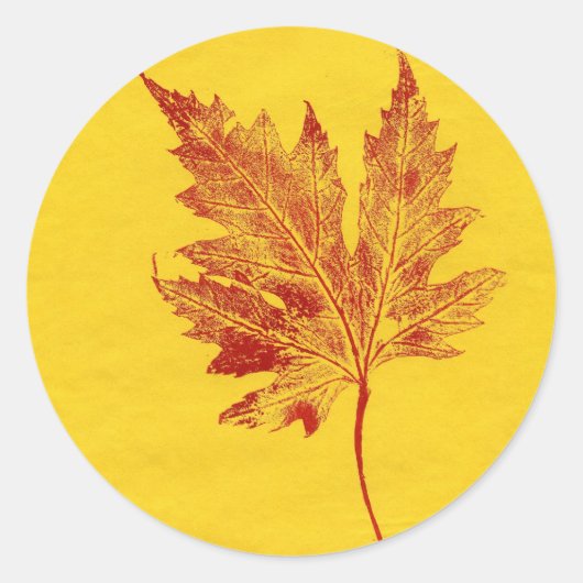 Rond Sticker d'impression de feuille de nature (Devant)