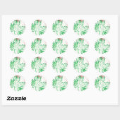 Rond Sticker d'impression de feuille de nature (Feuille)
