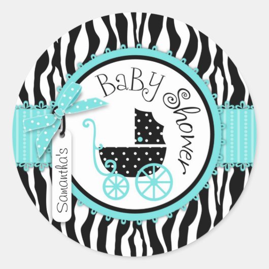 Rond Sticker d'impression Zebra Chic R-TQBK-2 (Devant)