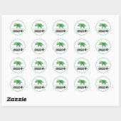 Rond Sticker Dinosaur Birthday Triceratops (Feuille)