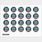 Rond Sticker Dinosaur Cool (Feuille)