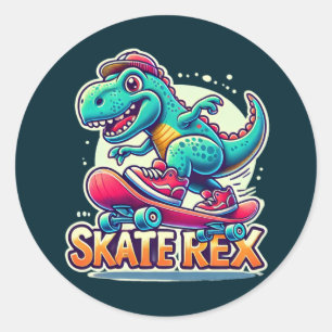 Rond Sticker Dinosaur Cool