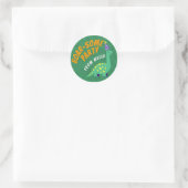 Rond Sticker Dinosaur Party modifiable (Sac)