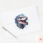 Rond Sticker dinosaure (Enveloppe)