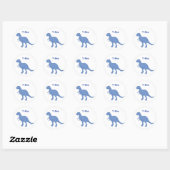 Rond sticker dinosaure bleu (Feuille)