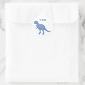 Rond sticker dinosaure bleu (Sac)
