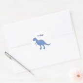 Rond sticker dinosaure bleu (Enveloppe)