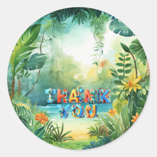 Rond Sticker Dinosaure Cute