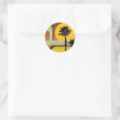 Rond Sticker d'invitation de vacances Tropical (Sac)