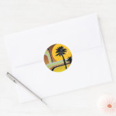 Rond Sticker d'invitation de vacances Tropical (Enveloppe)