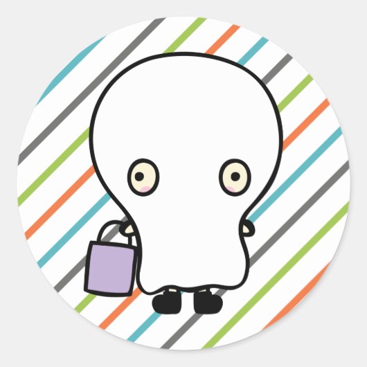 Rond Sticker d'invitation pour les enfants Halloween Co (Devant)