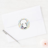 Rond Sticker d'invitation pour les enfants Halloween Co (Enveloppe)