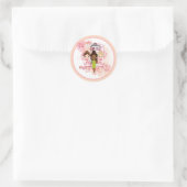 Rond Sticker d'invitation Spa afro-américain (Sac)