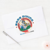 Rond Sticker Diver nu Diver fou (Enveloppe)