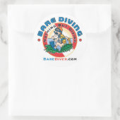 Rond Sticker Diver nu Diver fou (Sac)