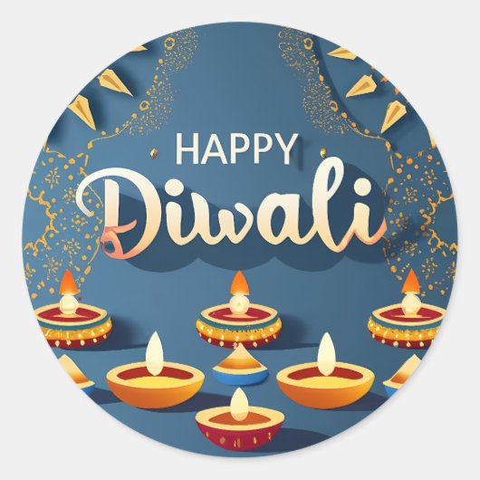 Rond sticker Diwali pour jeu cadeau (Devant)