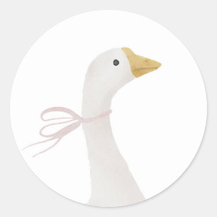 Rond Sticker d'oie rose