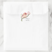 Rond Sticker d'oiseau mignon de sépoll blanc (Sac)