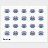 Rond Sticker Dolphin Love (Feuille)