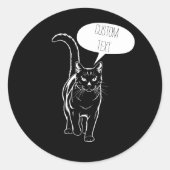 Rond Sticker d'ordinateur portable de chat noir personn (Devant)