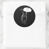 Rond Sticker d'ordinateur portable de chat noir personn (Sac)